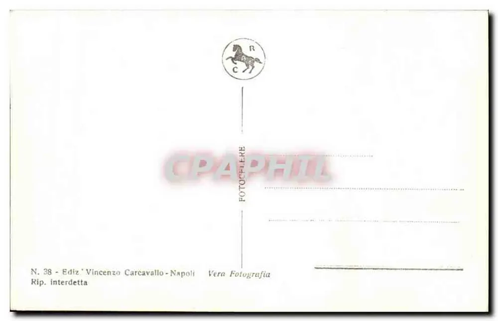 Pompei - Fórum Cívico — visão das ruínas com o monte Vesúvio no fundo — editor Vincenzo Carcavallo, N° 38 - Verso