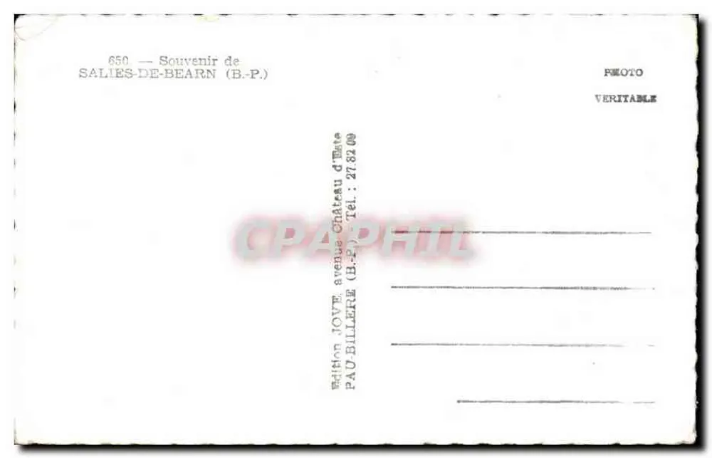 Salies-de-Béarn — Lembrete de Salies — edição Jovet - Verso
