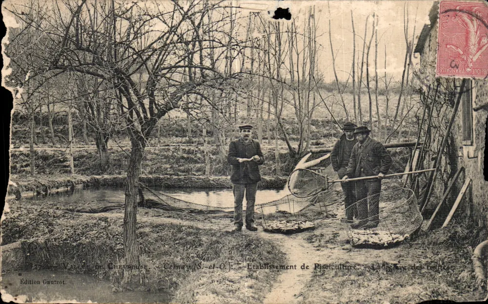 Cernay-S.-et-O. — Établissement de Risciculture — La pêche des truites — Édition Gaudrot - Voorkant