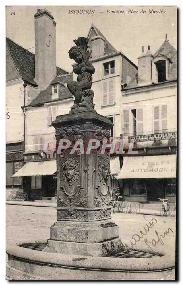 Issoudun — Fontäne, Place des Marchés — Verlag: Nr. 44 - Vorderseite