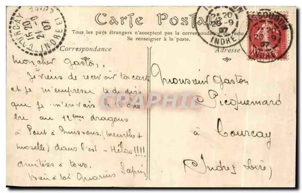 Issoudun — Fontäne, Place des Marchés — Verlag: Nr. 44 - Rückseite