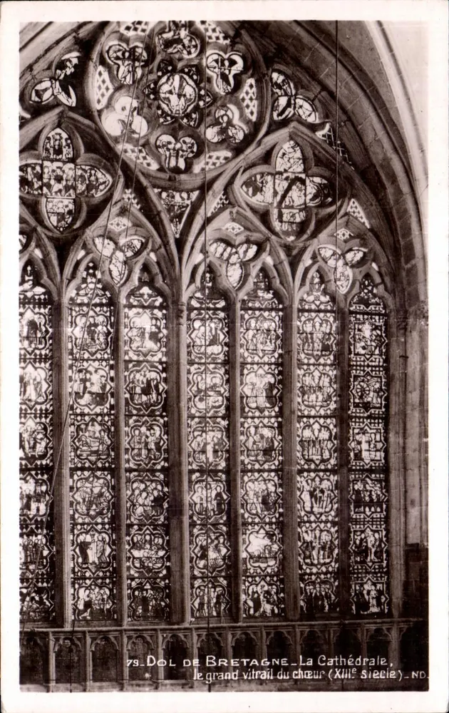 Dol de Bretagne — Die Kathedrale, das große Fenster des Chors (13. Jahrhundert) — N°79 - Vorderseite