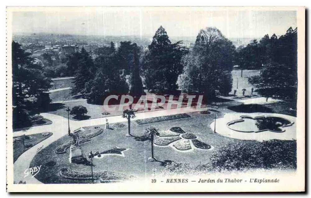 Rennes — Ogród Thabor — Plac Esplanade — Wydawnictwo Gaby - Awers