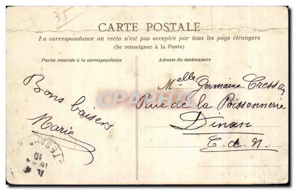 Rennes - École Nationale d'Agriculture, route de Brest — éditeur Collection A. Dechelette, Rennes, n° 2248 - Rückseite