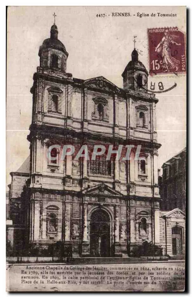Kerk van Toussaint — Rennes — Oude kapel van het Collegium der Jesuiten - Voorkant
