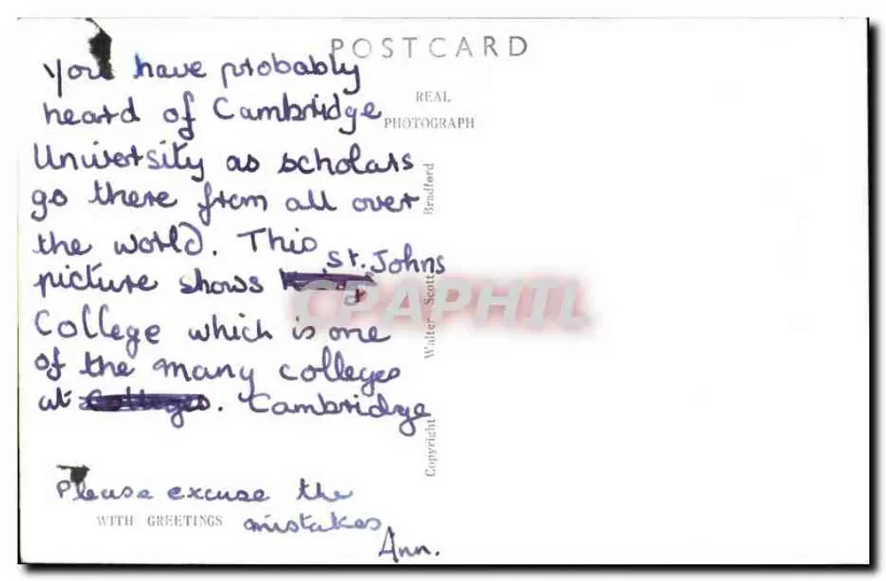 St John's College, Cambridge — vista da entrada gótica — editor H114 - Verso
