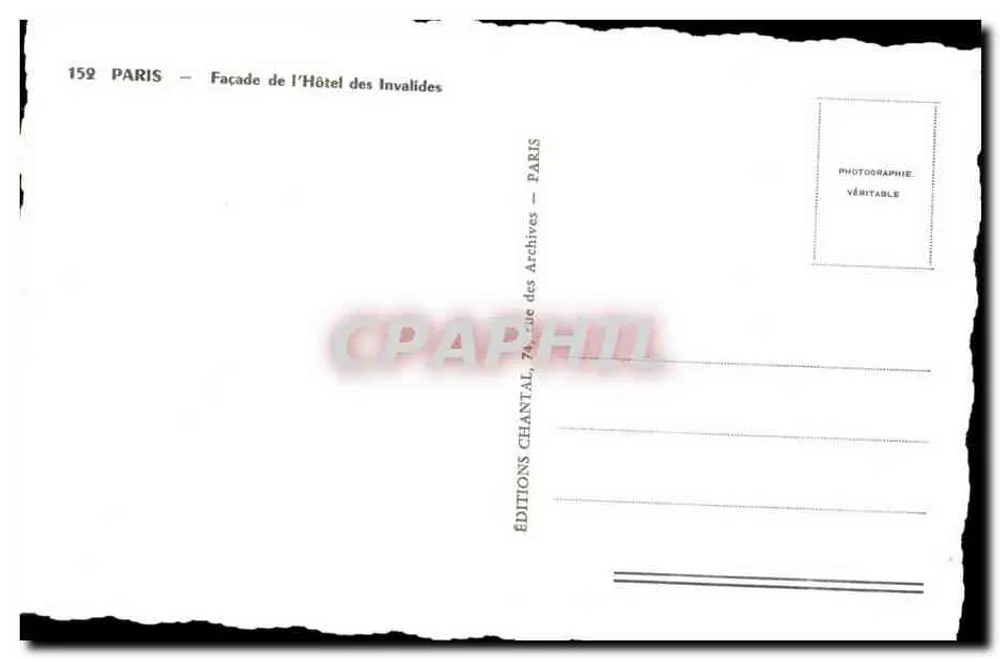 Parijs — Gevel van het Hotel des Invalides — Edities Chantal - Achterkant