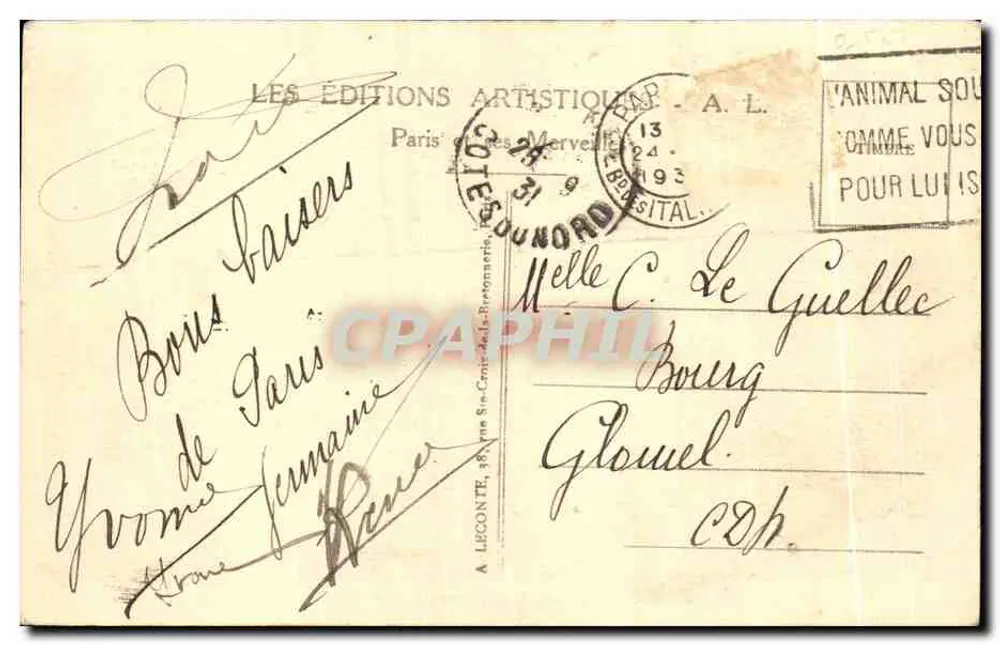 Paris — La Gare Saint-Lazare — St. Lazare Station — Verlag A. L. n° 51 - Rückseite