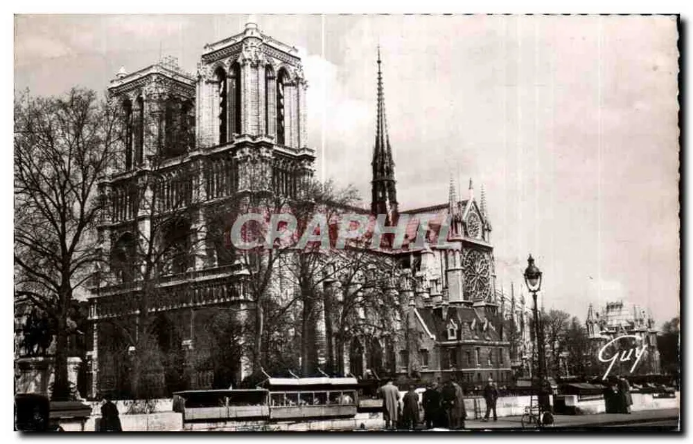 Notre-Dame de Paris — Ansicht von der linken Uferseite — A. Leconte, Paris - Vorderseite