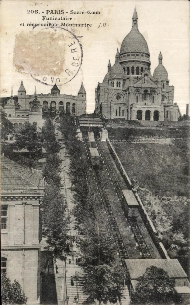 Paris - Sacré-Cœur und Montmartre-Bergbahn — J.H. — n° 206 - Vorderseite