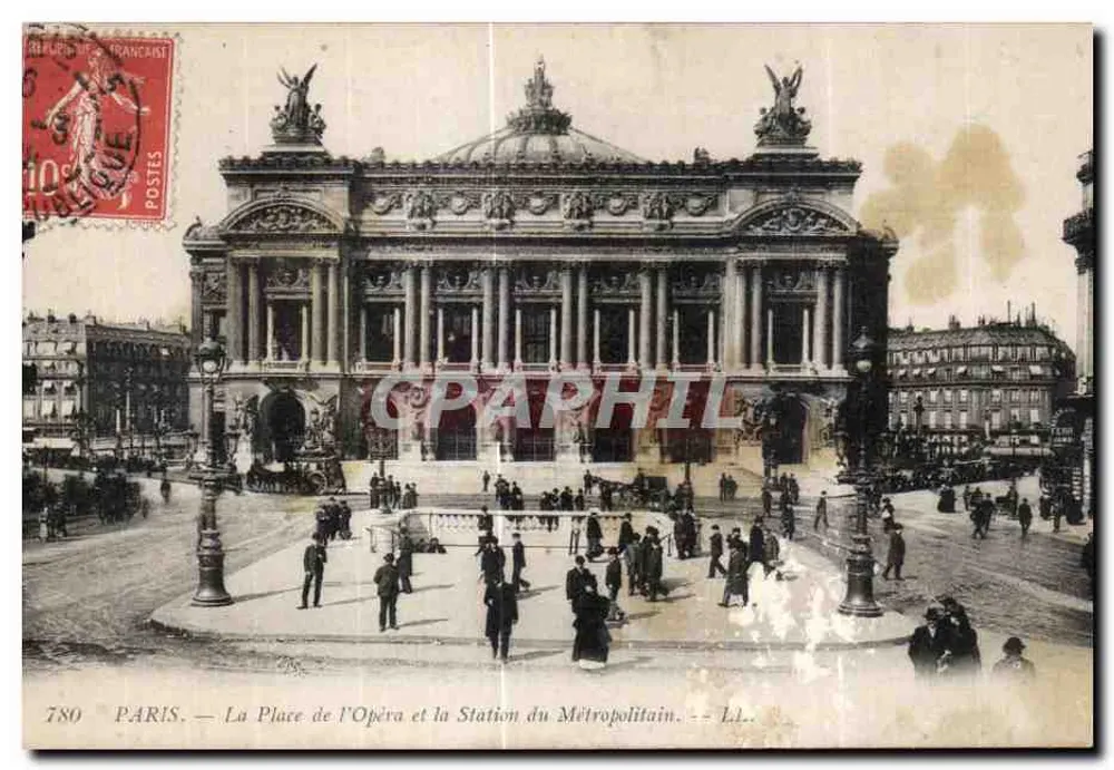 Paris — Die Place de l'Opéra und die Metro-Station — L.L. - Vorderseite