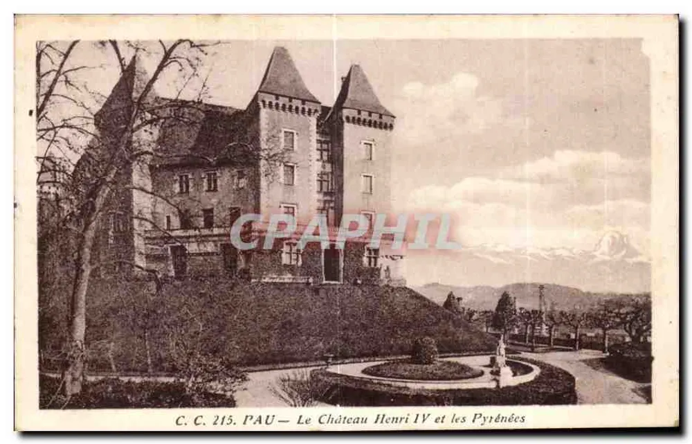 Schloss Henri IV und die Pyrenäen — Pau — C.C. 215 - Vorderseite