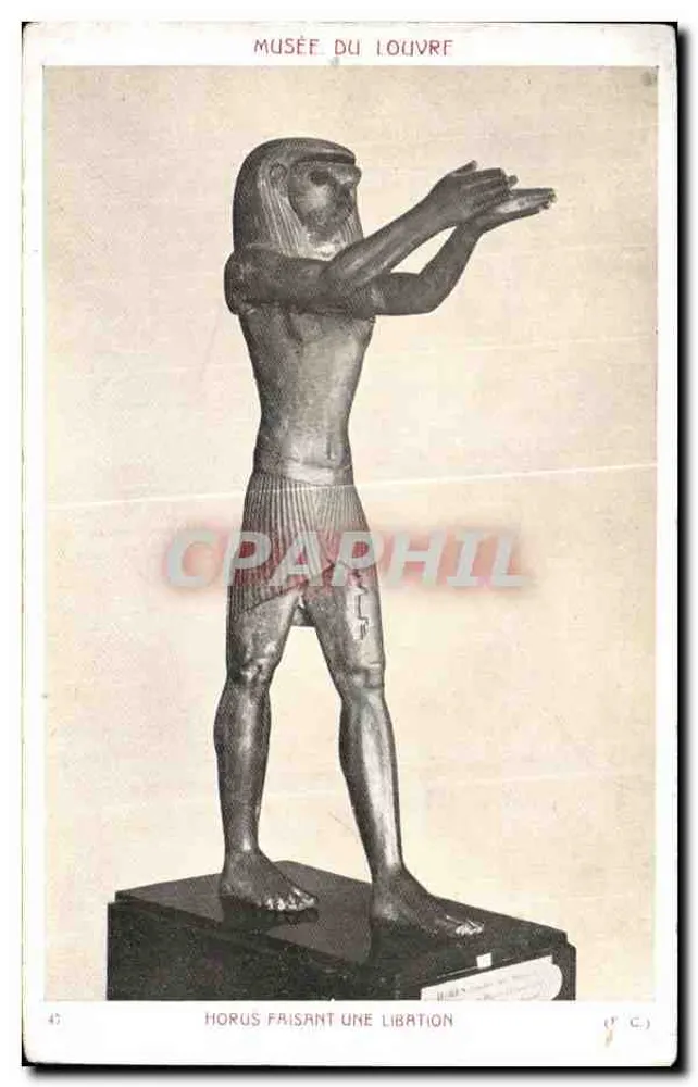 Horus die een libatie uitvoert — Museum van het Louvre — serie C, n° 47 - Voorkant