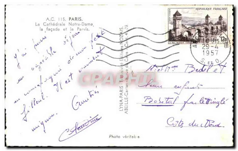 Notre-Dame de Paris — Fassade — A.C. 115, Editions NOZARIS - Rückseite