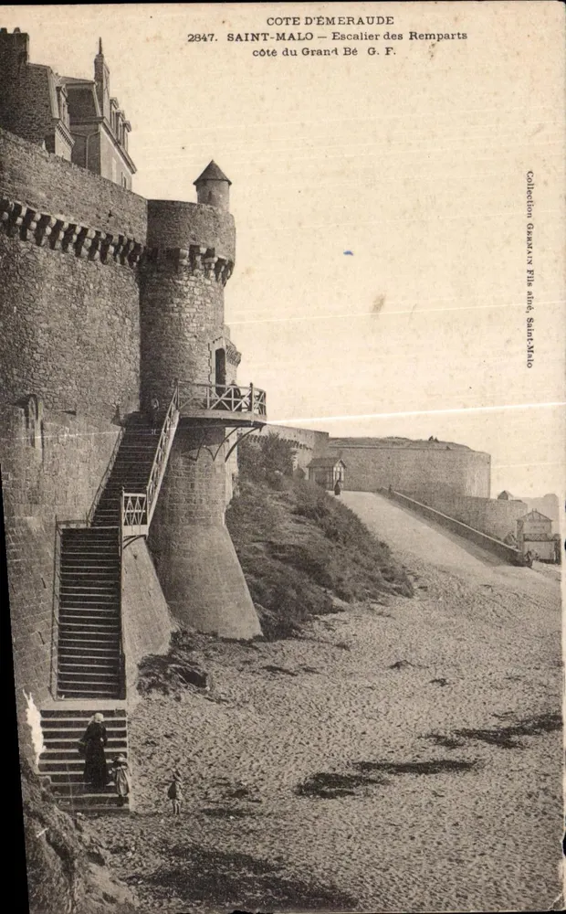 Saint-Malo — Treppen der Remparts — Klippe des Grand Bé — G. F. — Sammlung G. F. Pilaine - Vorderseite