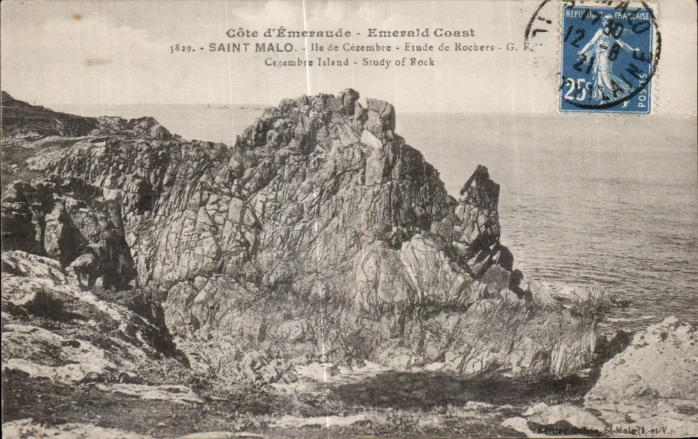 Côte d'Émeraude - Emerald Coast — Saint-Malo, Insel Cézembre - Study of Rock - G. F. - n° 3829 - Vorderseite