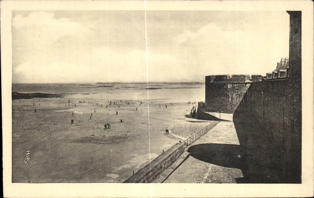 Strand von Saint-Malo — Ausblick von den Mauern — Éditions J. David et E. David, Saint-Malo - Vorderseite