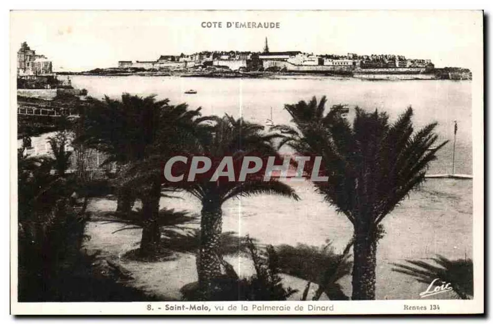 Saint-Malo, Ansicht von der Palmeraie de Dinard — Côte d'Émeraude — Verlag Laurent-Niel, Nr. 134 - Vorderseite