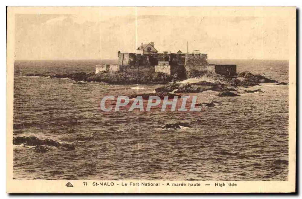 St-Malo - Le Fort National - Hochwasser - Vorderseite