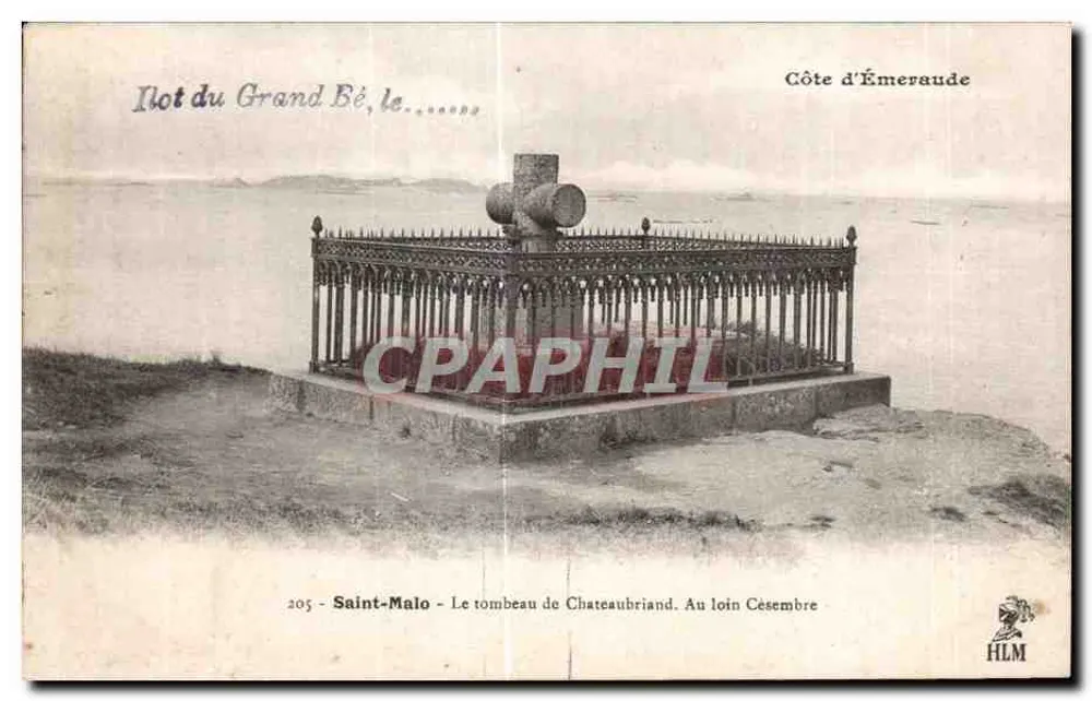 Insel Grand Bé, das Grab von Chateaubriand — Saint-Malo, Côte d'Émeraude — HLM, Nr. 205 - Vorderseite