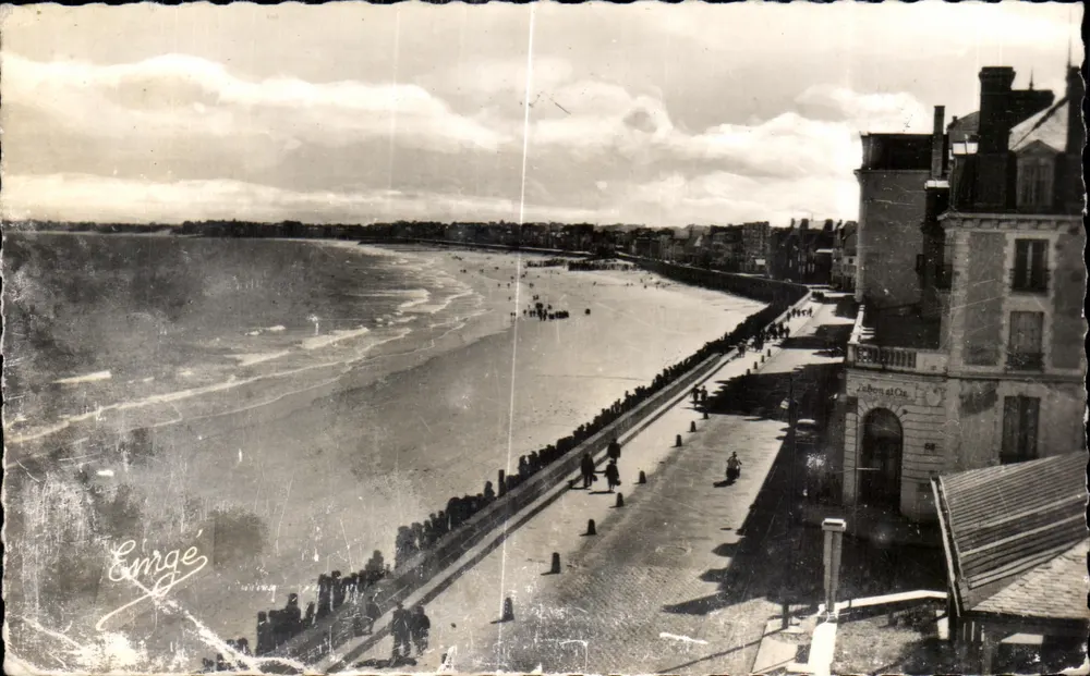 Saint-Malo — Allgemeiner Blick auf den Sillon, die Digue und die Grande Plage — Verlag Emge' - Vorderseite