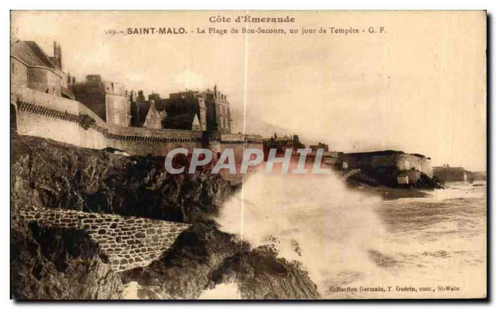 Saint-Malo - La Plage de Bon-Secours, ein stürmischer Tag - G. F. - Vorderseite