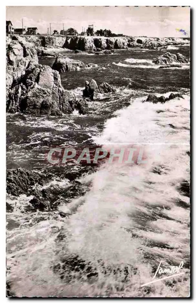 A Grande Côte (L.-Inf.) — vista das falésias e das ondas — Jansol - Frente