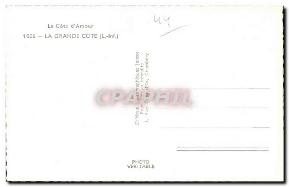 A Grande Côte (L.-Inf.) — vista das falésias e das ondas — Jansol - Verso