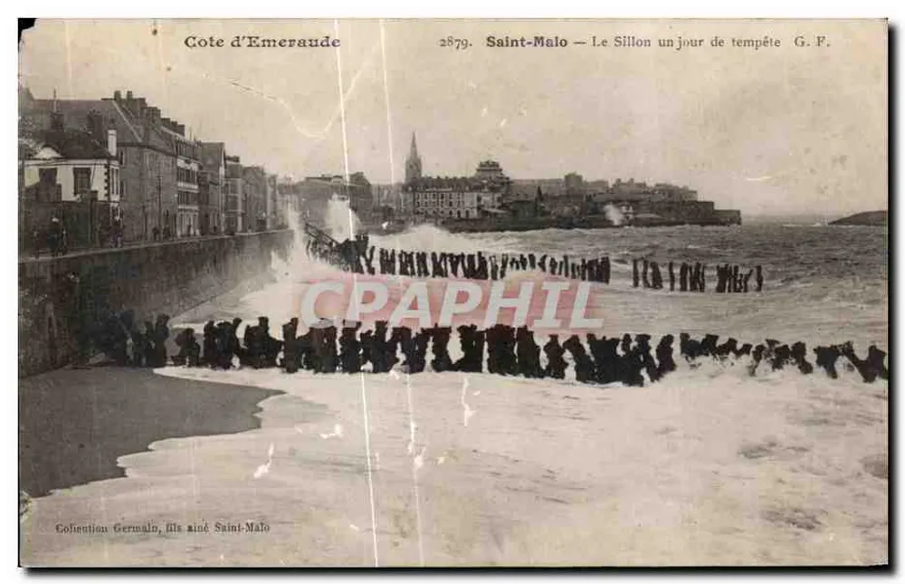 Saint-Malo — Der Sillon an einem stürmischen Tag — G.F. — Cote d’Emeraude 2879 - Vorderseite