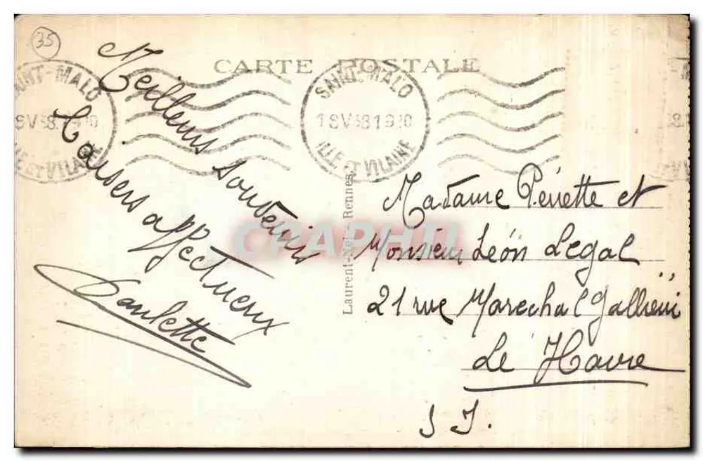 Grab von Châteaubriand auf dem Grand Bé — Saint-Malo — Côte d'Émeraude - Rückseite