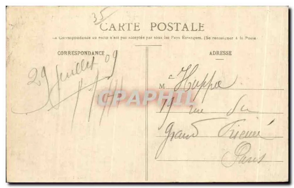 Côte d'Émeraude — Das Grab von Châteaubriand an einem stürmischen Tag — Verlag G.F., Nr. 2535 - Rückseite
