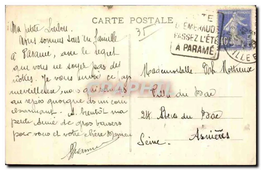 St-Malo - Le Grand Bé - Das Grab von Chateaubriand - G.F. Édition Générale - Rückseite