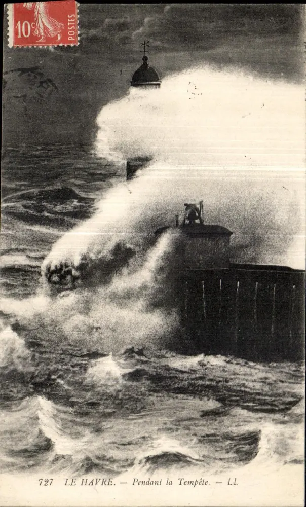 Le Havre — Pendant la Tempête — L.I. — n° 727 - Frente