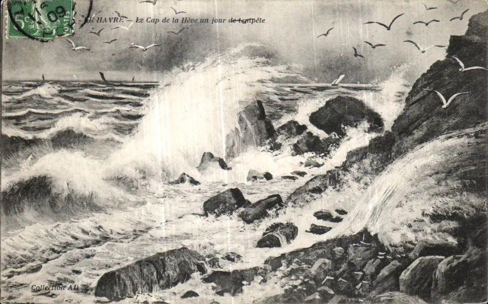 Le Havre — Der Kap La Hève an einem Sturmtag — Sammlung AD - Vorderseite