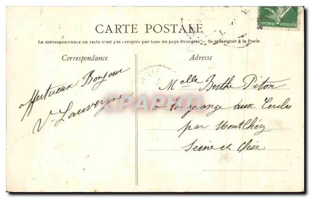 Le Havre — Der Kap La Hève an einem Sturmtag — Sammlung AD - Rückseite