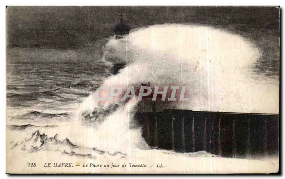 Le Havre — Der Leuchtturm an einem Sturmtag — LL. n° 728 - Vorderseite