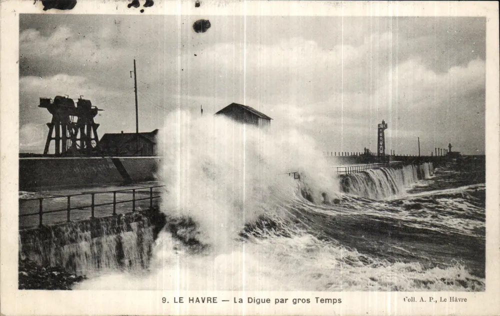 Le Havre — A Digue sob Tempestade — t'oll. A. P., Le Havre - Frente