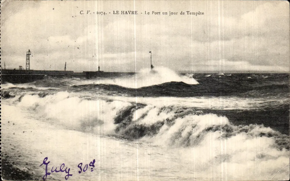 Le Havre — Der Hafen an einem stürmischen Tag — C.V. - 2074 - Vorderseite