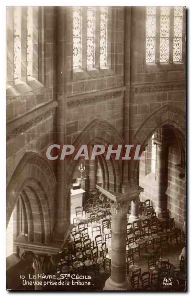 Le Havre, Kirche Sainte-Cécile — Ansicht aus der Galerie — Verlag AOC Paris, n°10 - Vorderseite