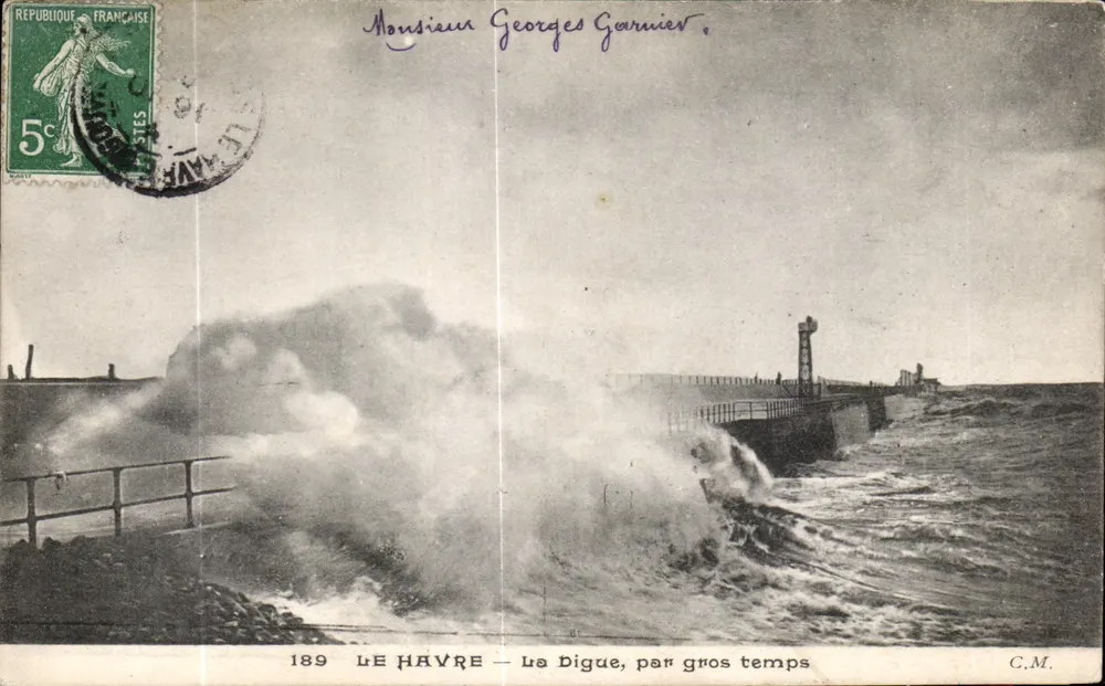 Le Havre — A Digue, em tempo ruim — C.M. n°189 - Frente