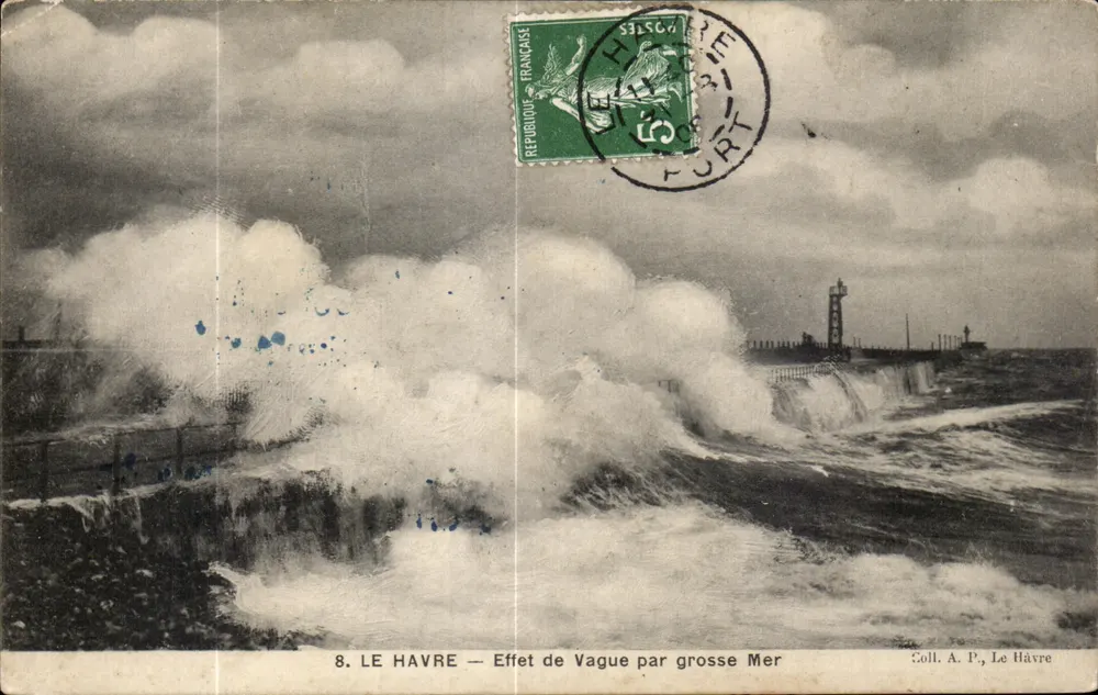 Le Havre — Efeito de onda em mar grosso — Coleção A. P., Le Havre - Frente