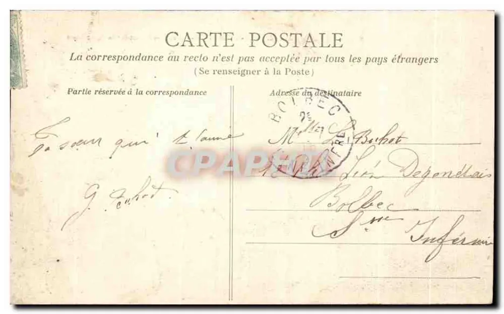 Le Havre — Die See brandet am Norddamm — E.B.Z. 198 - Rückseite
