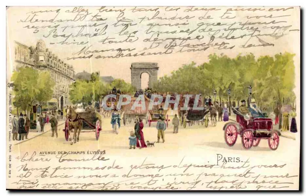Avenida dos Campos Elísios — Paris — editor anônimo, número de série não visível - Frente