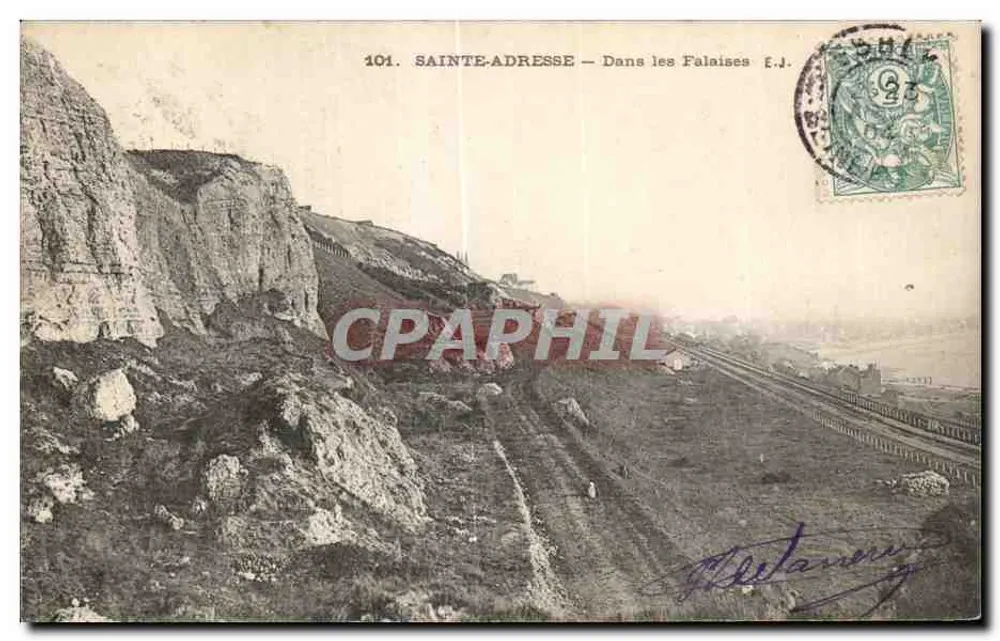Sainte-Adresse — Vista das Falaises — E.J. n°101 - Frente
