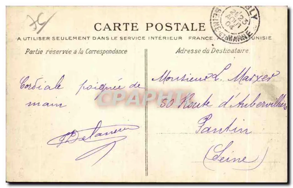 Sainte-Adresse — Vista das Falaises — E.J. n°101 - Verso