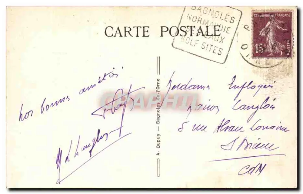 Bagnoles-de-l'Orne — Das Casino am See — Graphil - Rückseite