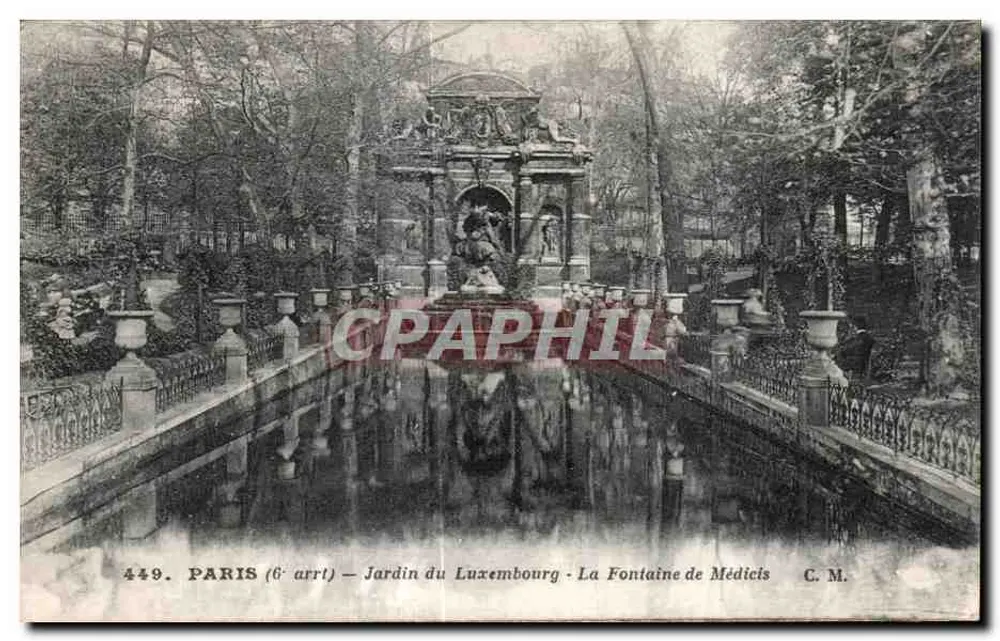 Paris (6. Arrondissement) - Luxembourg-Garten - Die Medici-Fontäne - C. M. n°449 - Vorderseite