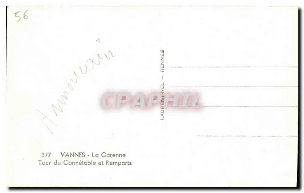 VANNES — Turm des Connétable und Mauern — Verlag Lorc - Rückseite