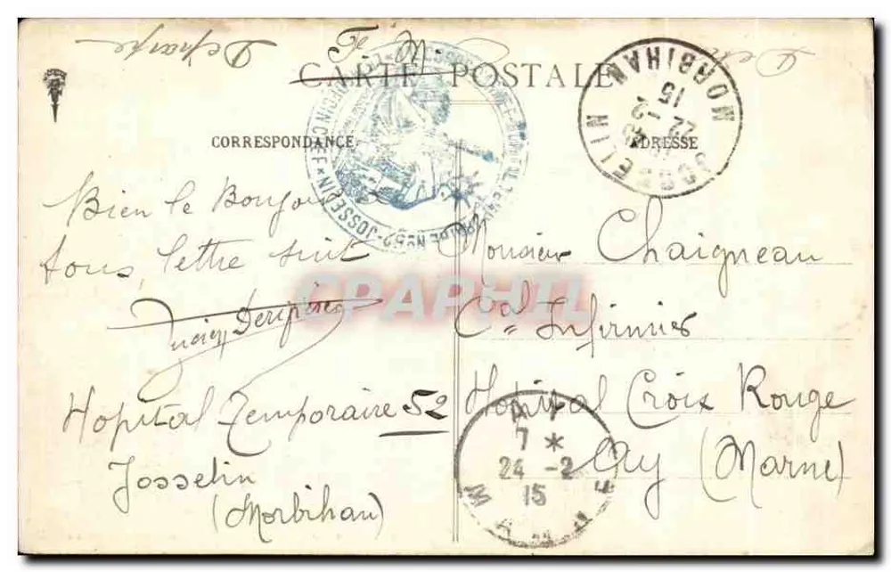 Josselin - Facha do Castelo sobre a Oust — Artaud e Nozais, Nantes, n°76 - Verso
