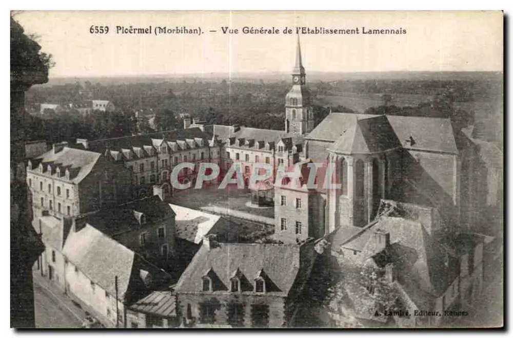 Ploërmel (Morbihan) — Allgemeiner Blick auf die Lamennais-Anlage — A. Lamiré, Verleger, Rennes - Vorderseite